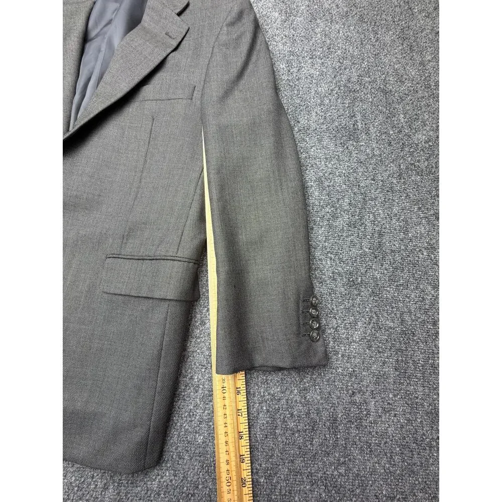 Hickey Freeman 44L Loro Piana Super 120s Wool Sport Coat Gray Made USA